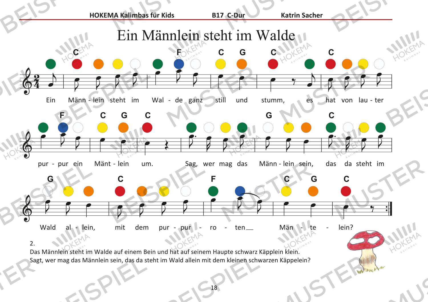 Lehrbuch für Kids - Kalimba B17 (orange)